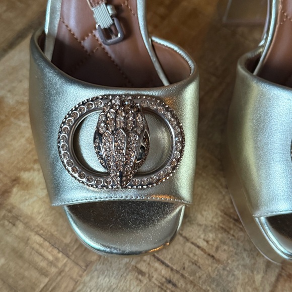 Kurt Geiger Elegant Gold Ankle Strap Heels sandals gold heels dressy block pumps - Picture 7 of 10